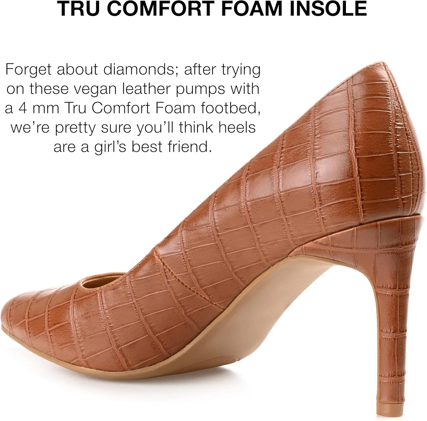 Journee Womens Monalee Tru Comfort Foam Square Toe Mid Heel Pumps