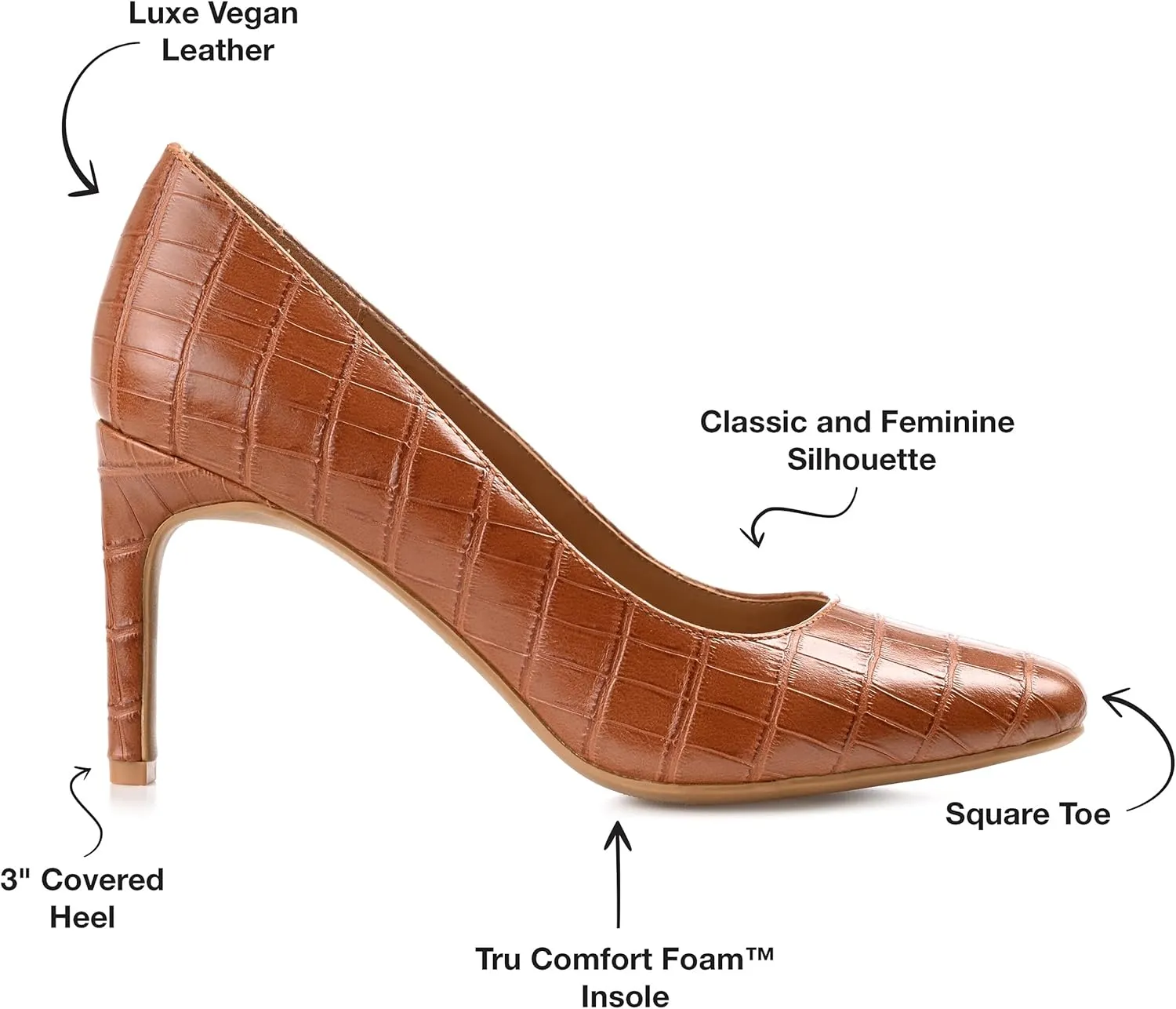 Journee Womens Monalee Tru Comfort Foam Square Toe Mid Heel Pumps