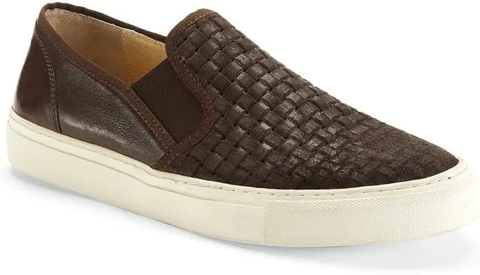 Kenneth Cole New York Men's Brown Rubber Press Pause Woven Slip-On Sneaker
