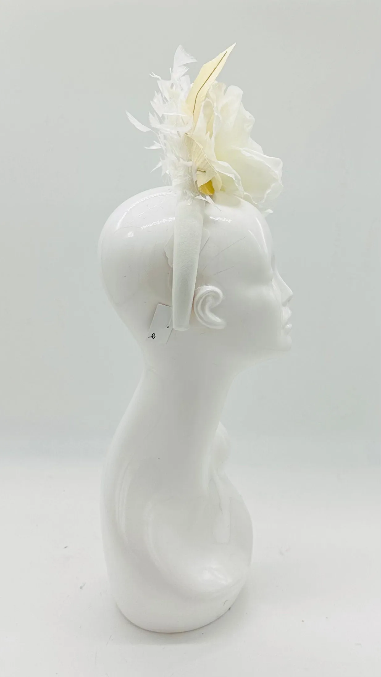 Kentucky Derby Floral Feather Fascinator, Derby Hat Alternative (GOLD LINE)