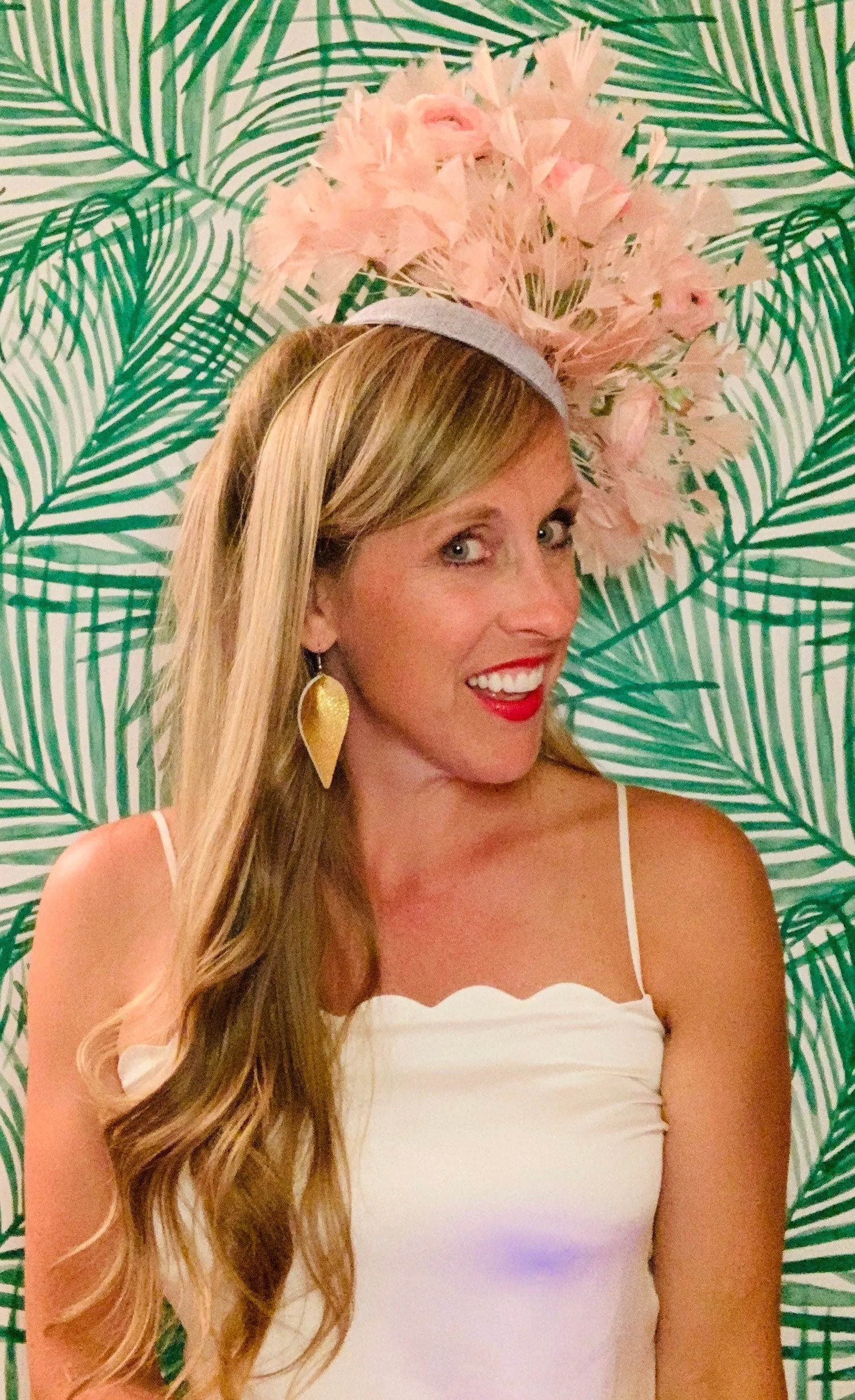 Kentucky derby hat, fascinator, floral headpiece, derby hat alternative (GOLD LINE)