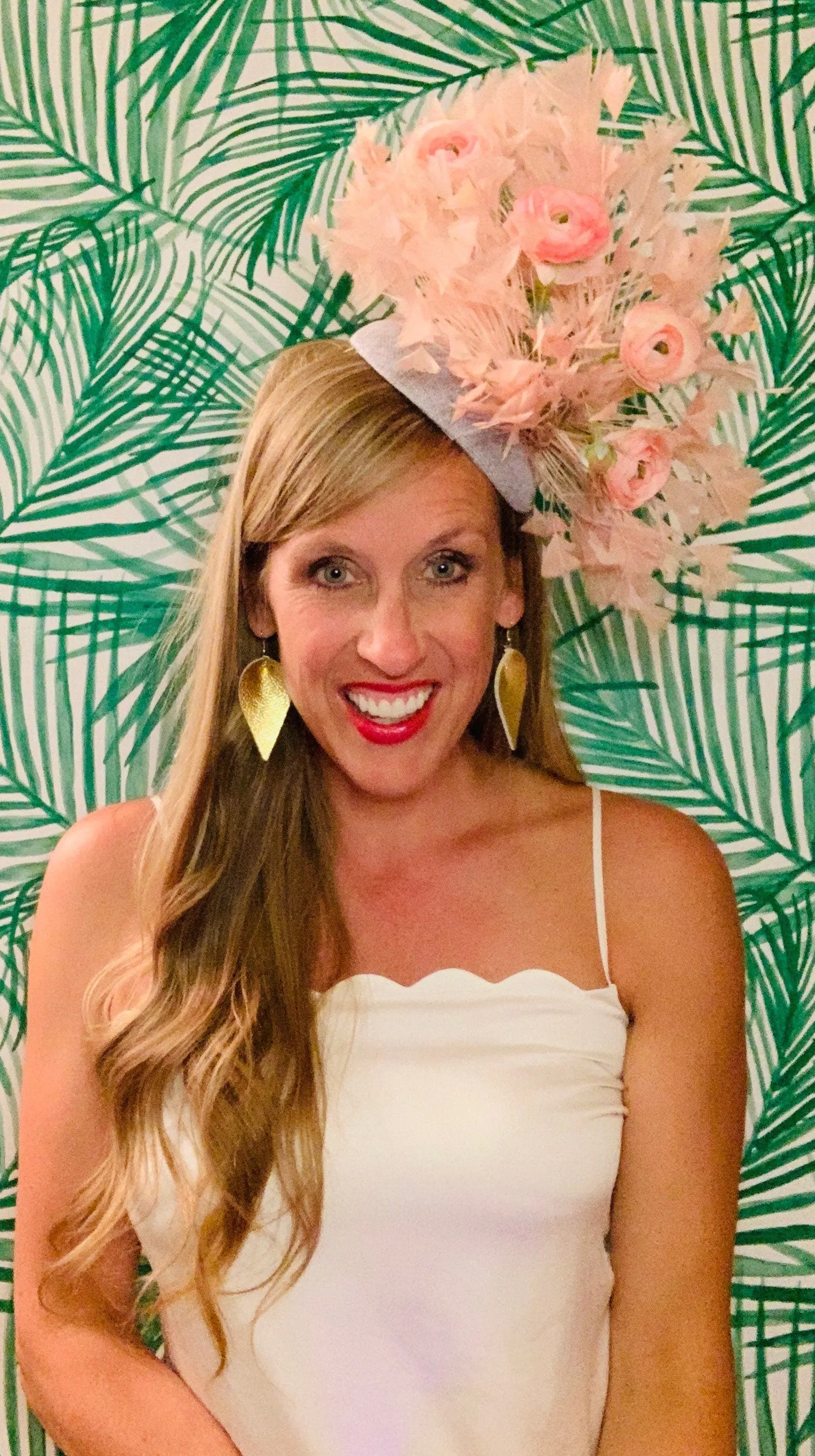 Kentucky derby hat, fascinator, floral headpiece, derby hat alternative (GOLD LINE)