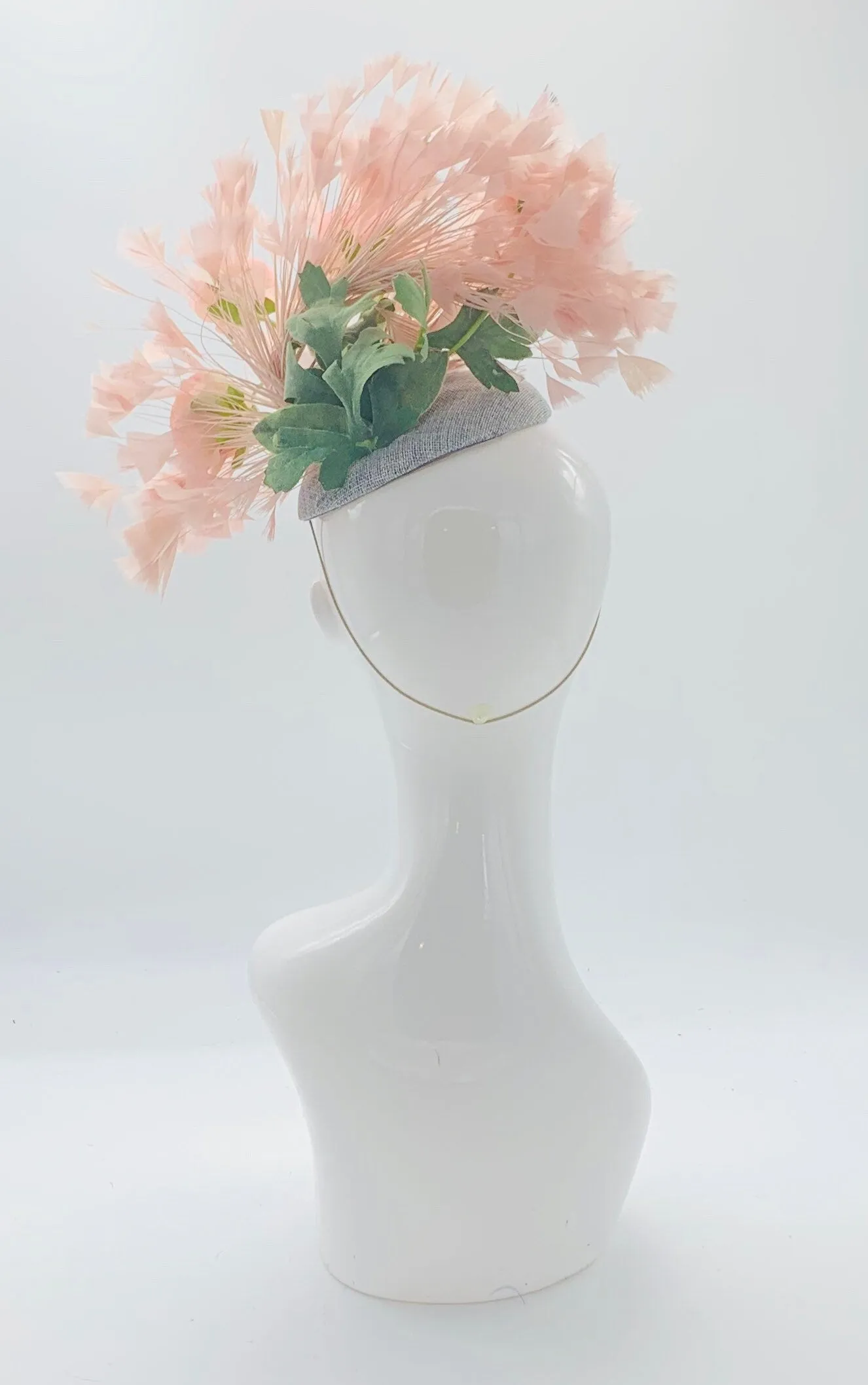 Kentucky derby hat, fascinator, floral headpiece, derby hat alternative (GOLD LINE)