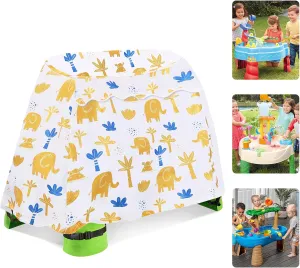 Kids Step2 Rain Showers Splash Pond Water Table Cover - 600D Waterproof, Dust Proof, Anti-UV Outdoor Cover (Yellow Digital Print)
