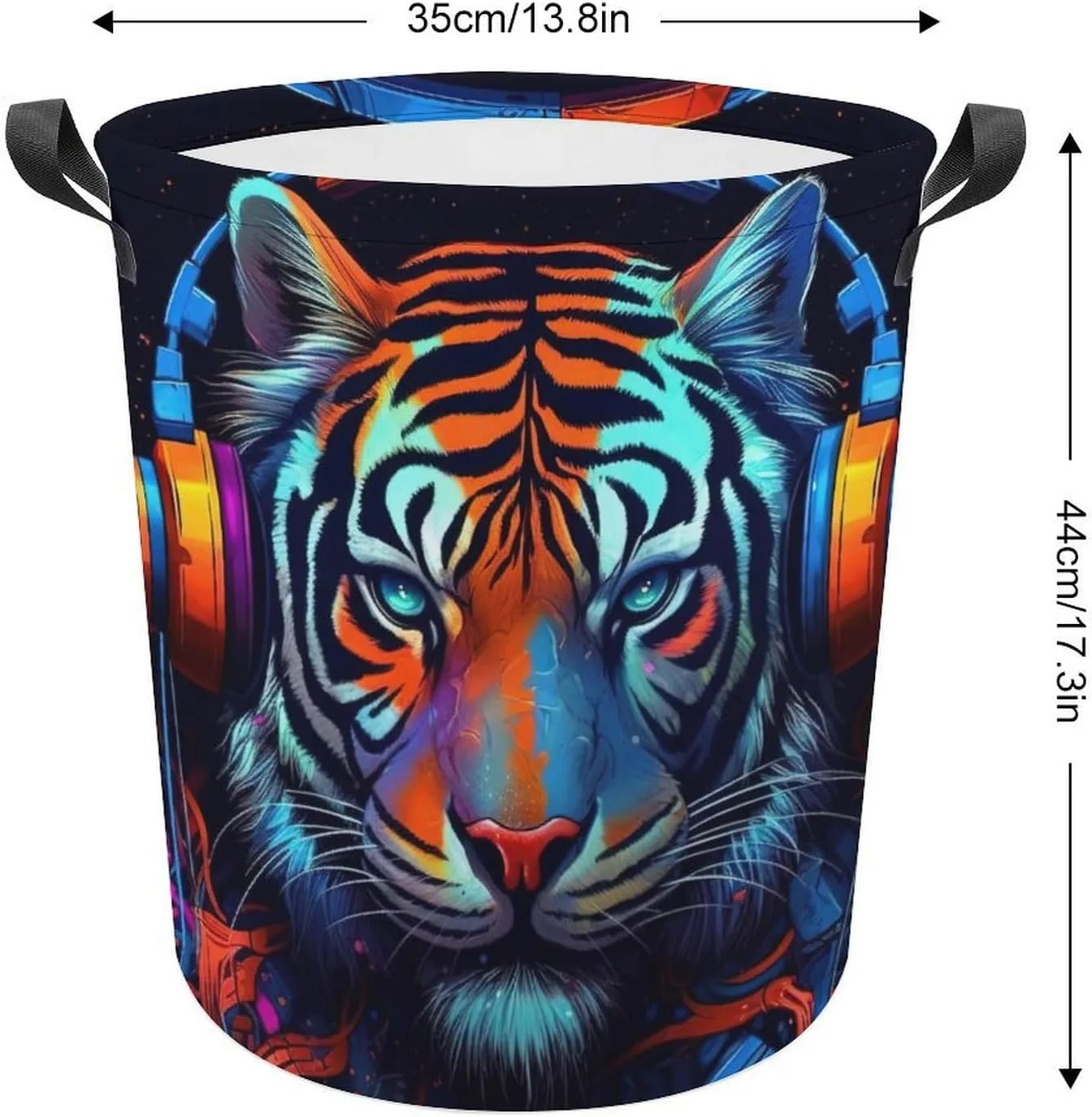 King of Forest Laundry Basket, Tiger Collapsible Laundry Hamper, Waterproof Oxford Cloth Laundry Bag with Handles, Carnivore Clothes Toy Organizer Basket for Room, style-4