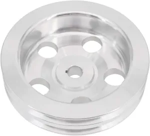 KIPA Aluminium Double groove Power Steering Pump Pulley For Chevy SBC BBC With key-way power steering units through 1984 with a 5/8" Shaft Satin Aluminium Finish Durable 2-Groove 8848-1