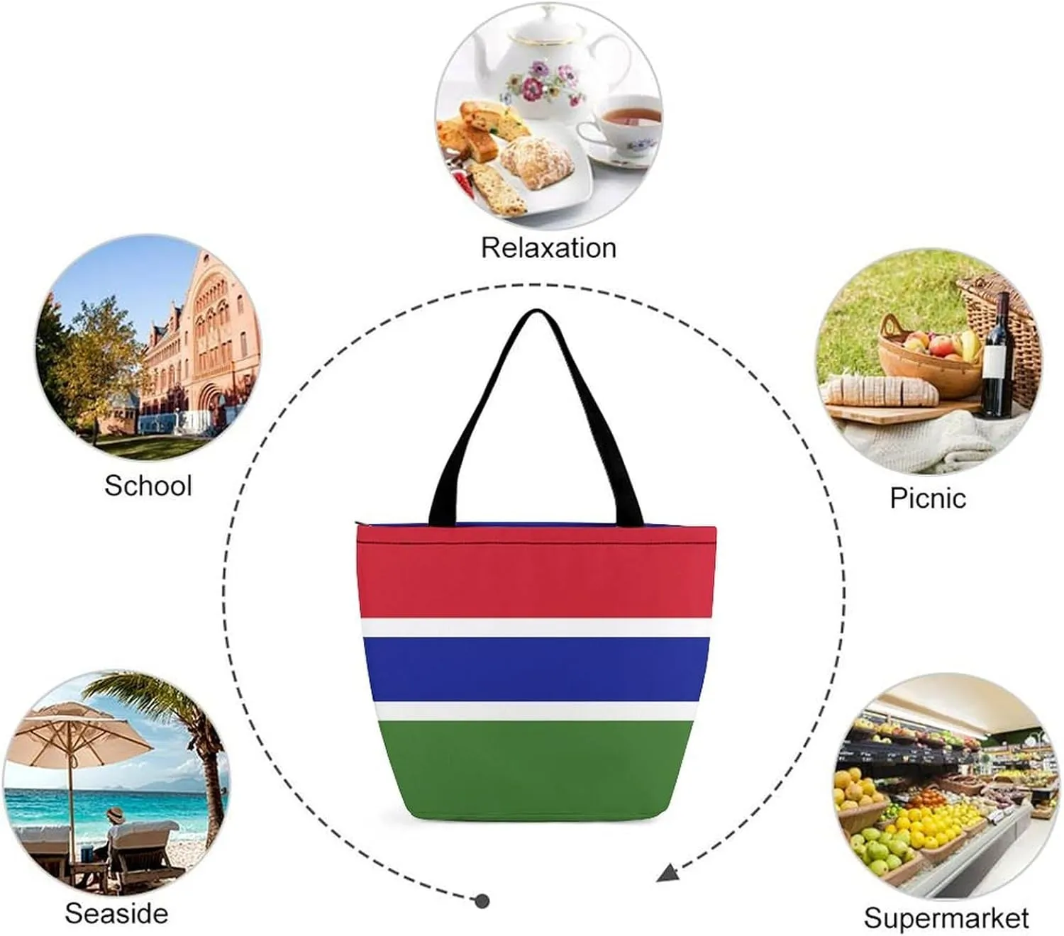 KiRYu East Timor Flag Women's Practical Tote Handbag with Zipper for Travel and Gym Use