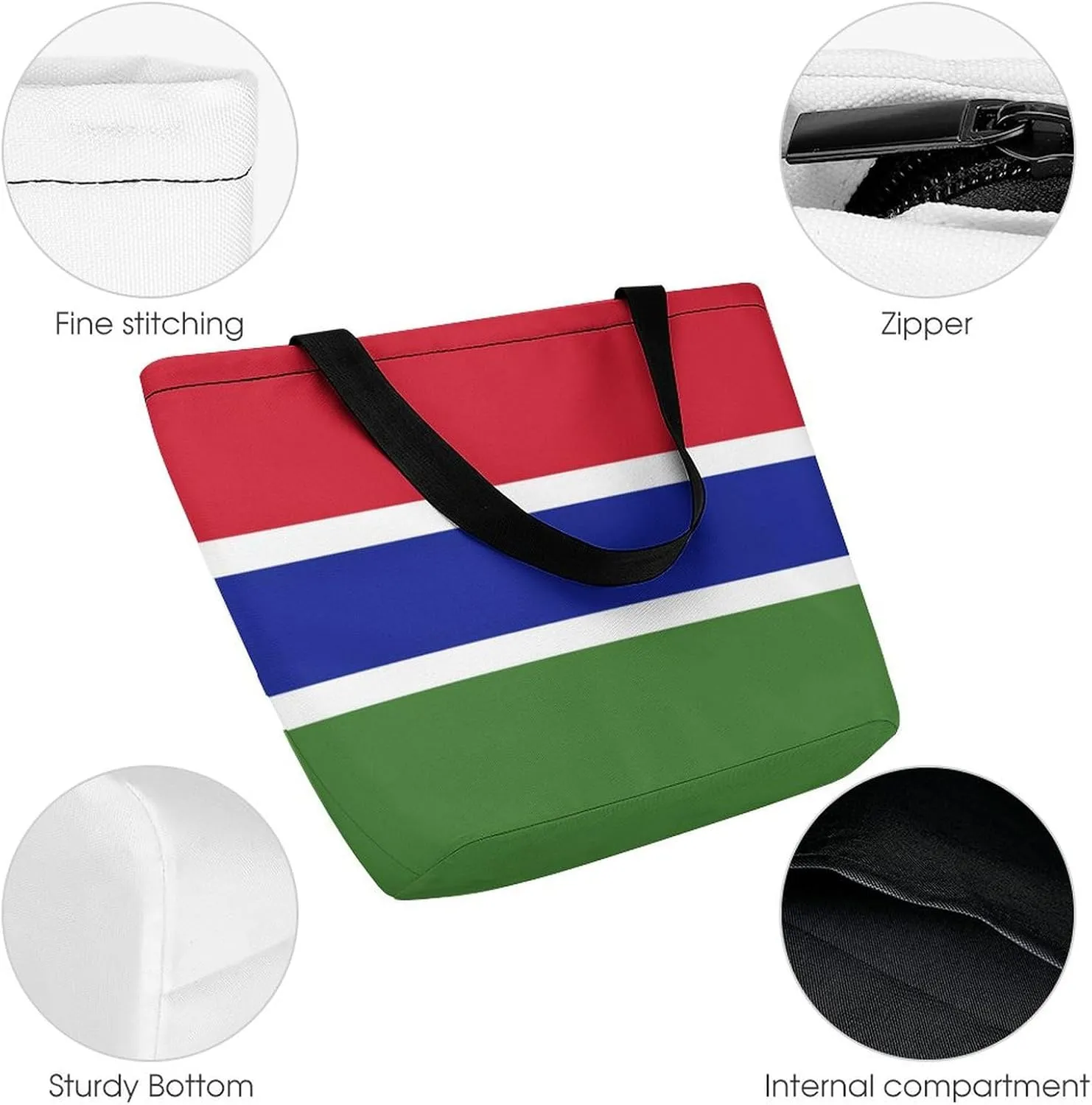 KiRYu East Timor Flag Women's Practical Tote Handbag with Zipper for Travel and Gym Use