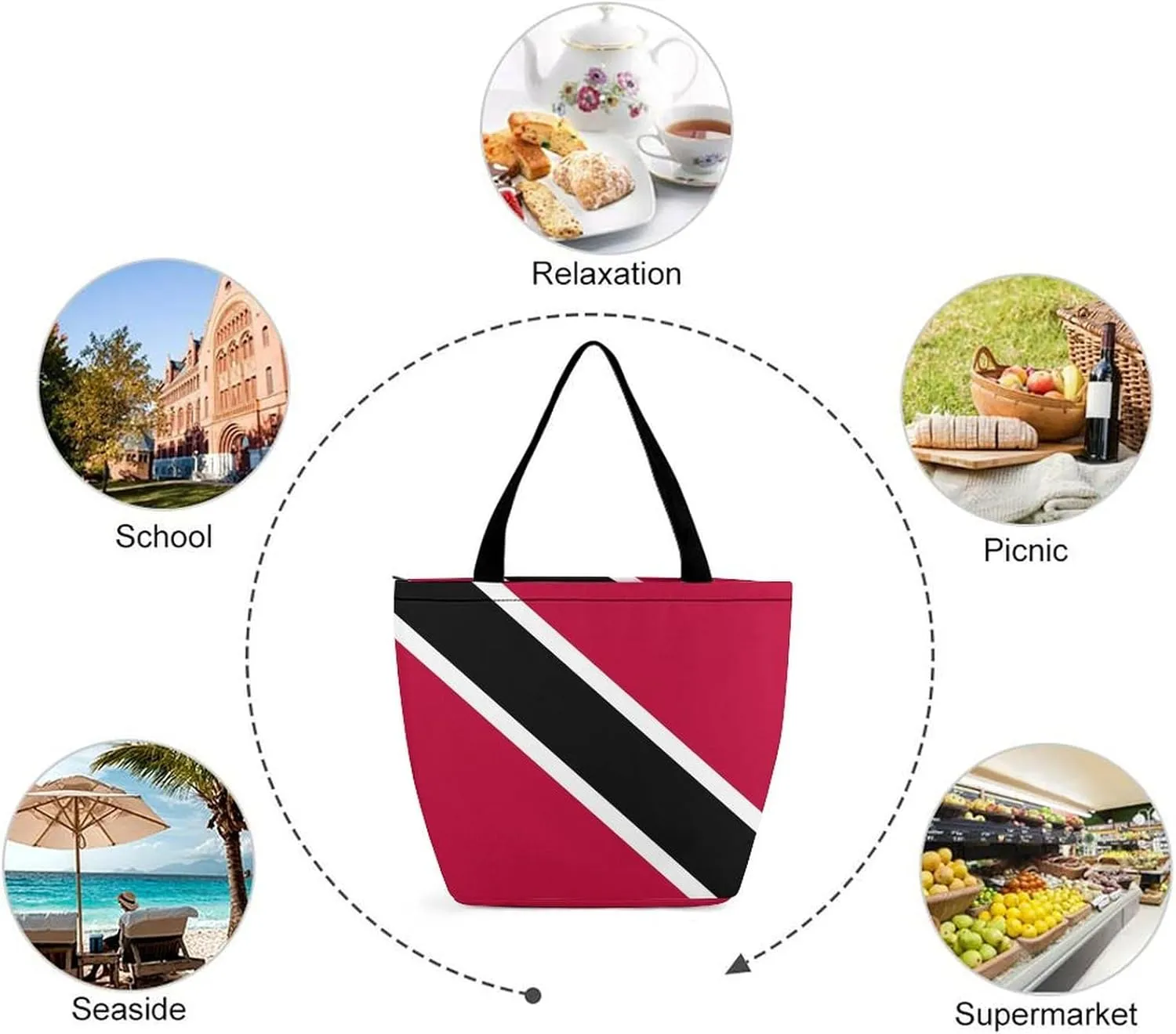 KiRYu Trendy British Antarctic Territory Flag Women's Large Shoulder Bag Perfect for Daily Errands and Shopping