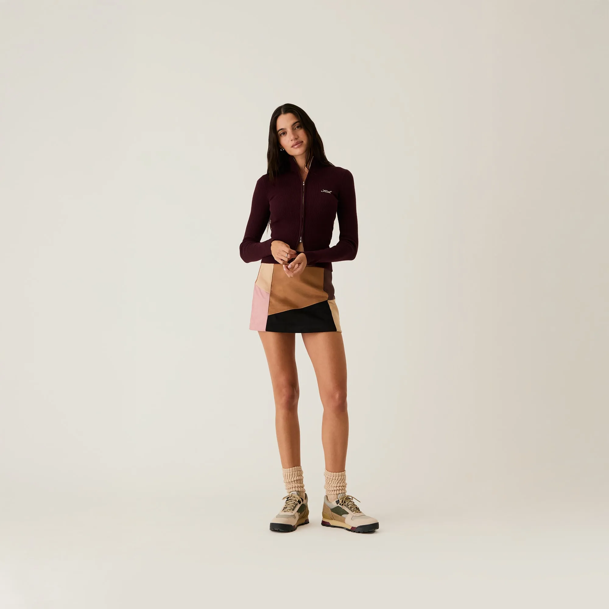 Kith Women Carmel Patchwork Micro Skirt - Derby