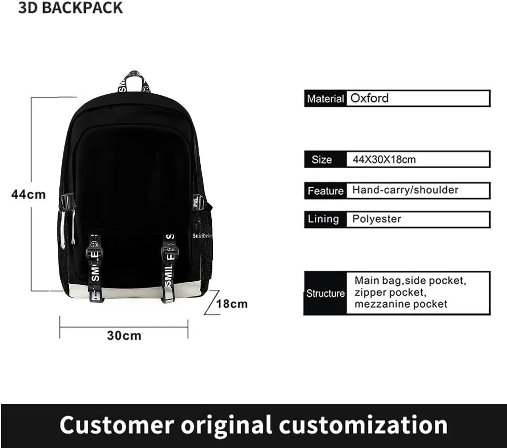 Kotaro Lives Alone Backpack Oxford Cloth Travel Bag High Capacity Unisex Fashion Shoulder Laptop Bag (WP07734X02,One size)