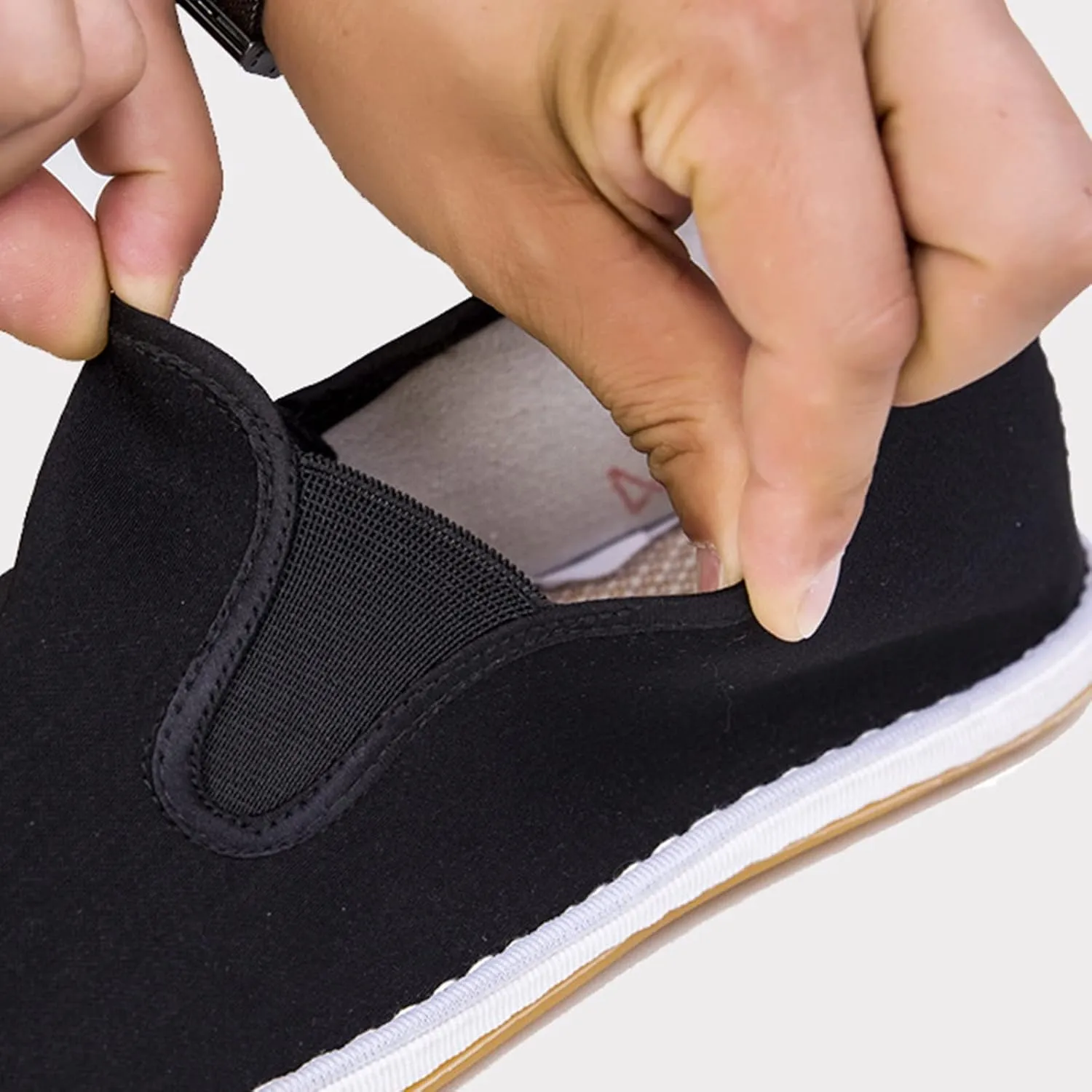 Kung Fu Tai Chi Martial Arts Shoes, Men Slip-On Chinese Traditional Kung Old Beijing Martial Arts Canvas Shoes, Rubber Sole Non Slip, for Home, Leisure, Rock, Fashion, Hip-Hop, Parkour