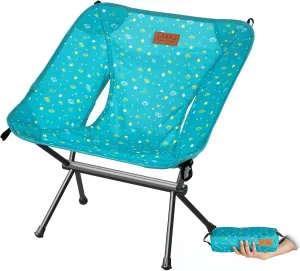 LACAL Protable Lightweight Chair for Youth, Compact Folding Size 12.6“×4.3", Only Weights 1.6lbs, 600D Oxford Fabric, Durable Aluminum Alloy Frame, Easy to Storage & Carry(Green)