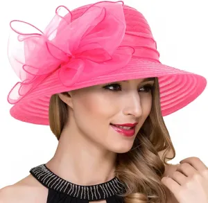 Lady Church Derby Dress Cloche Hat Fascinator Floral Tea Party Wedding Bucket Hat S051