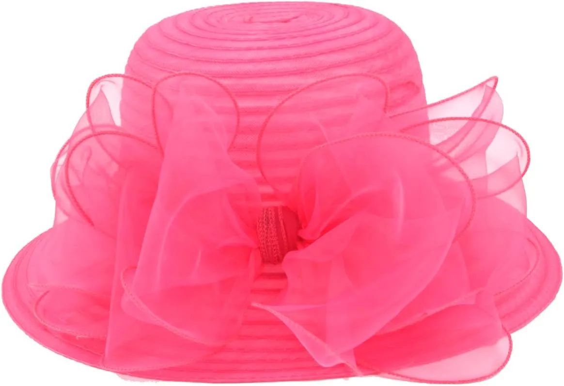 Lady Church Derby Dress Cloche Hat Fascinator Floral Tea Party Wedding Bucket Hat S051