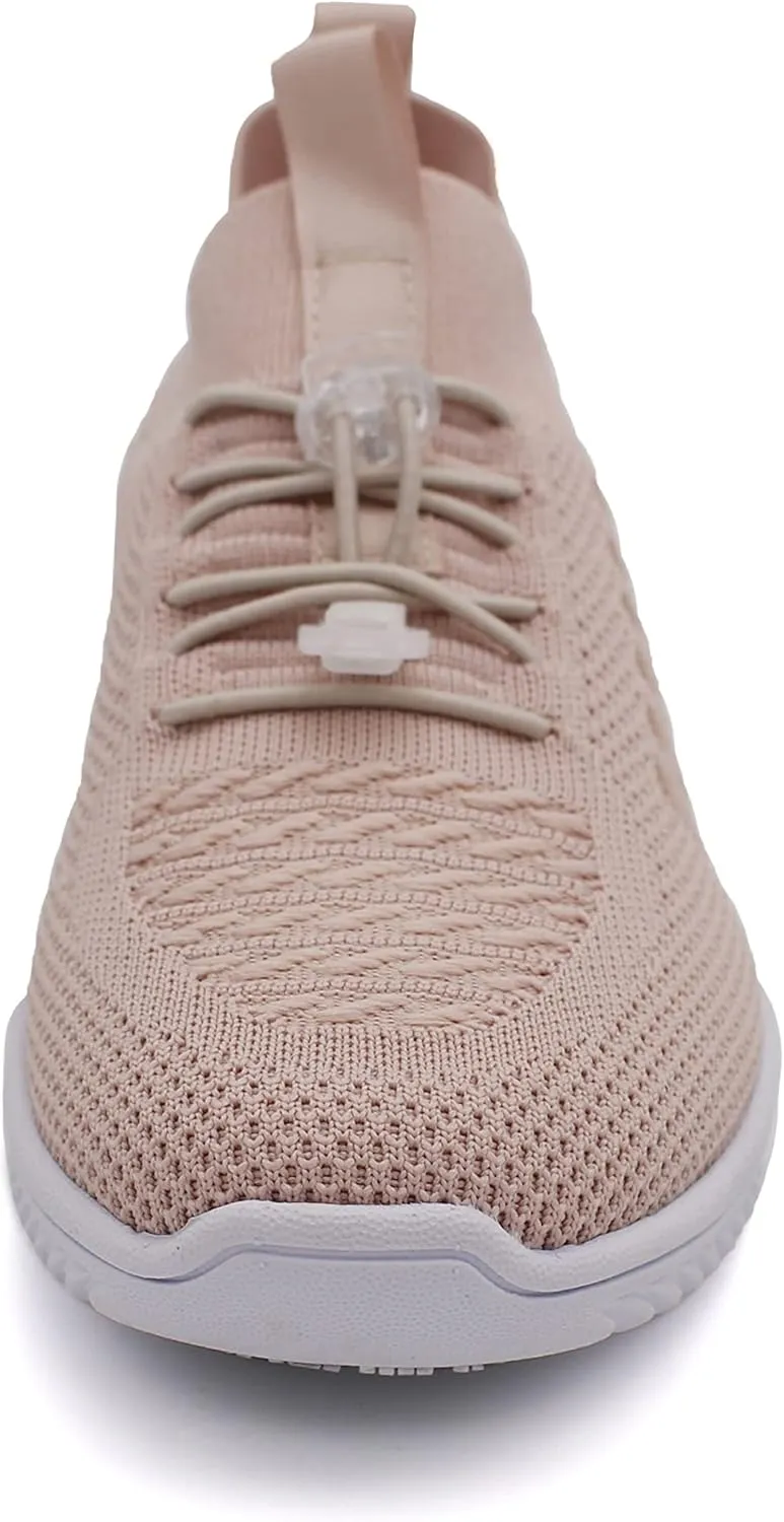 Laforst Jewel Womens Synthetic Mesh Upper Lace Up Nonslip Server Waitress Slip On Sneaker Free Socks