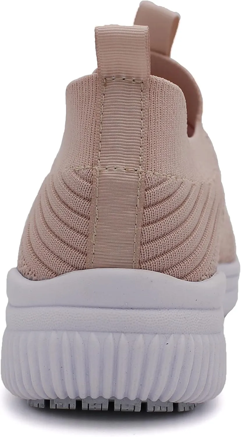Laforst Jewel Womens Synthetic Mesh Upper Lace Up Nonslip Server Waitress Slip On Sneaker Free Socks