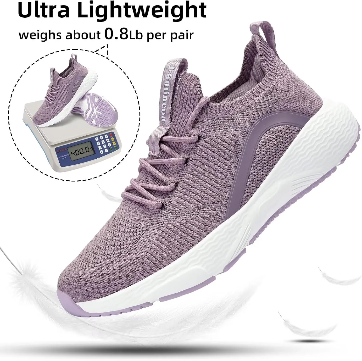 Lamincoa Women's Running Shoes Slip on Walking Sneaker Lightweight Tennis Shoes Casual Athletic Sneakers for Outdoor Gym Workout