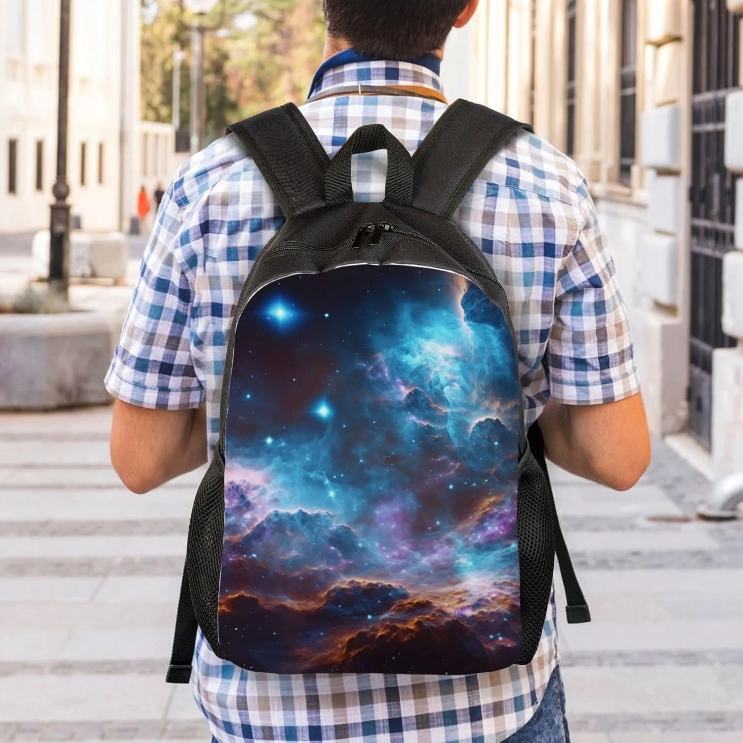 Laptop Backpack for Women Men Carry-on Backpack Universe Galaxy Space Daypack Lightweight Travel Shoulder Bags