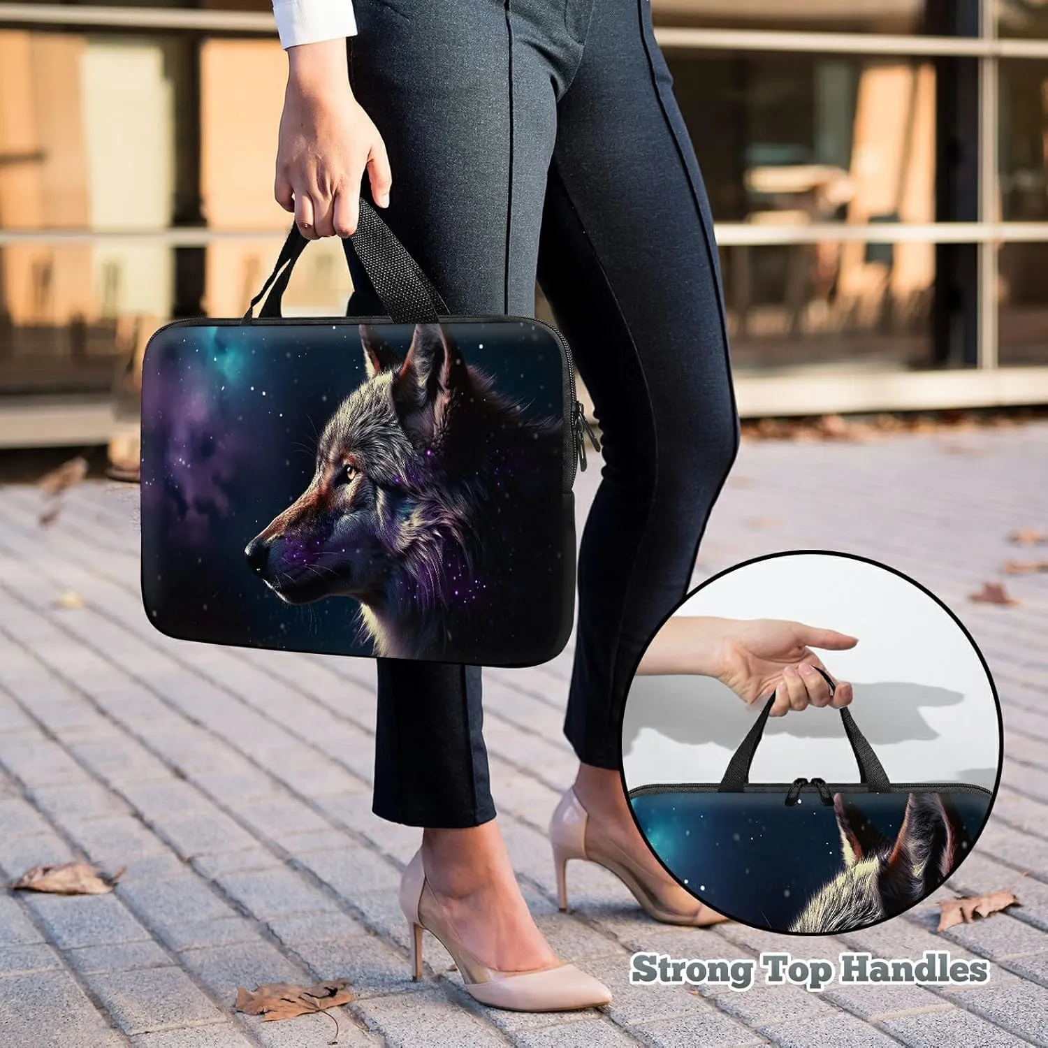 Laptop Sleeve Case Bag 15 inch, Magic Wolf Slim Carrying Case Durable Handbag Travel Laptop Bag for 15 inch MacBook Air M3/M2/15 Pro/Surface Laptop 7/6/5/4/3/ Dell XPS 15 Plus