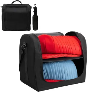 Large Baseball Caps Organizer Travel Bag, 2-Layer Portable Hat Storage Bag Cap Travel Case Carrier with Handle and Detachable Shoulder Strap Holds up to 24 Hats for Travel and Home Storage