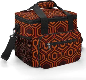 Large-Capacity Oxford Cloth Shining Overlook Printed Camping Ice Bag, Outdoor Portable Insulation and Cold Storage Bag, Enjoy A Cool Camping Time