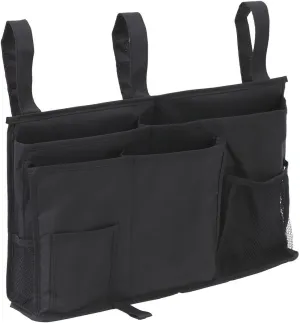 Large Pocket Bedside, Hanging Storage Organizer 8 Pockets for Books,Phones,Tablets,Accessory and TV Remote - Best for Headboards,Bed Rails,Dorm Rooms,Bunk Beds,Apartments,Bathrooms & Travel(Black)