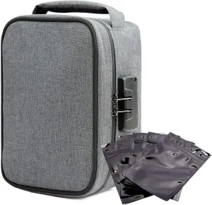 Large Storage Bag with Combination Lock, Money Organizer & Travel Medicine Lock Bag, Scent Resistent Containers Carbon Lined Great Gifts for Women/Men