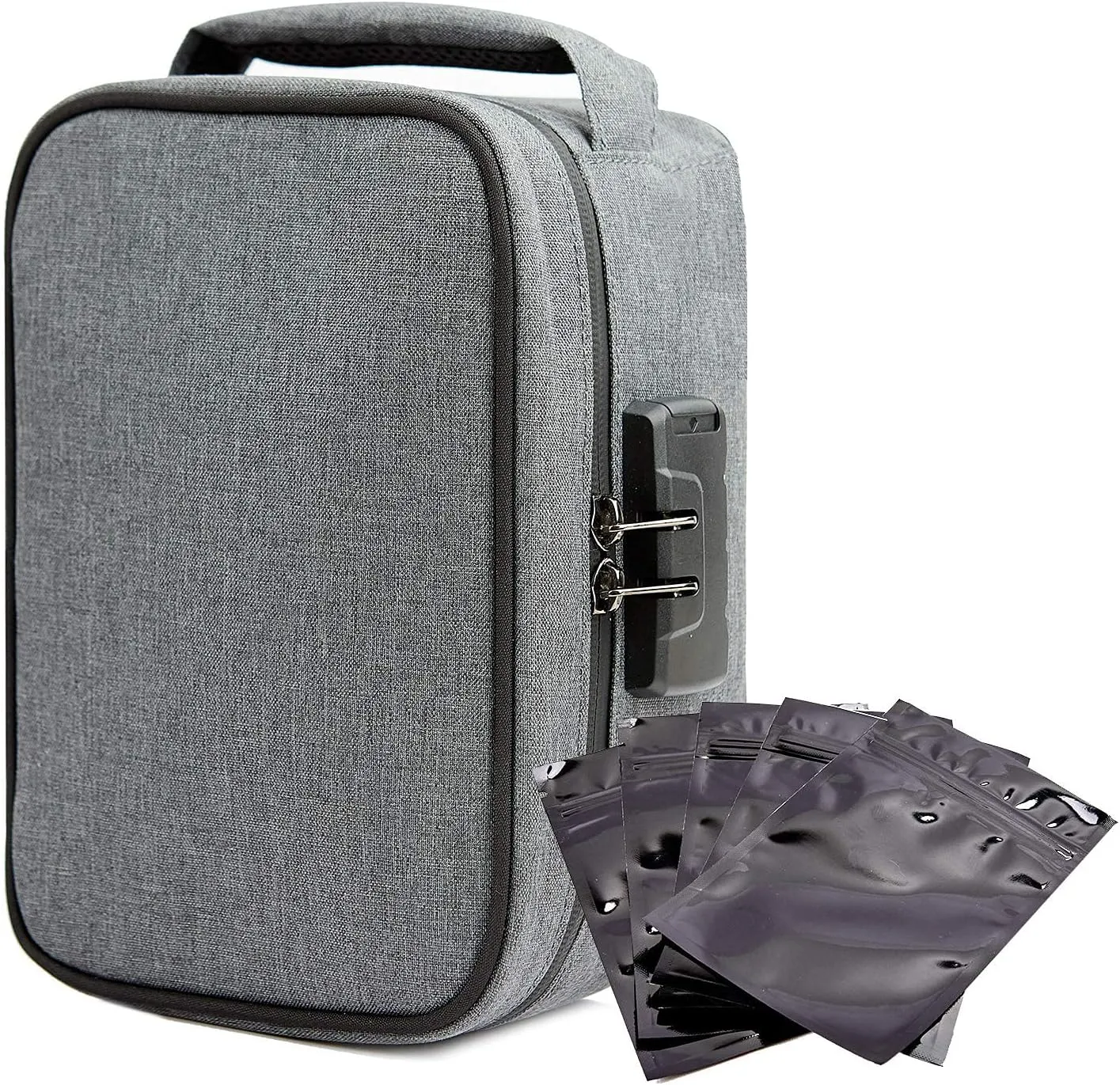 Large Storage Bag with Combination Lock, Money Organizer & Travel Medicine Lock Bag, Scent Resistent Containers Carbon Lined Great Gifts for Women/Men