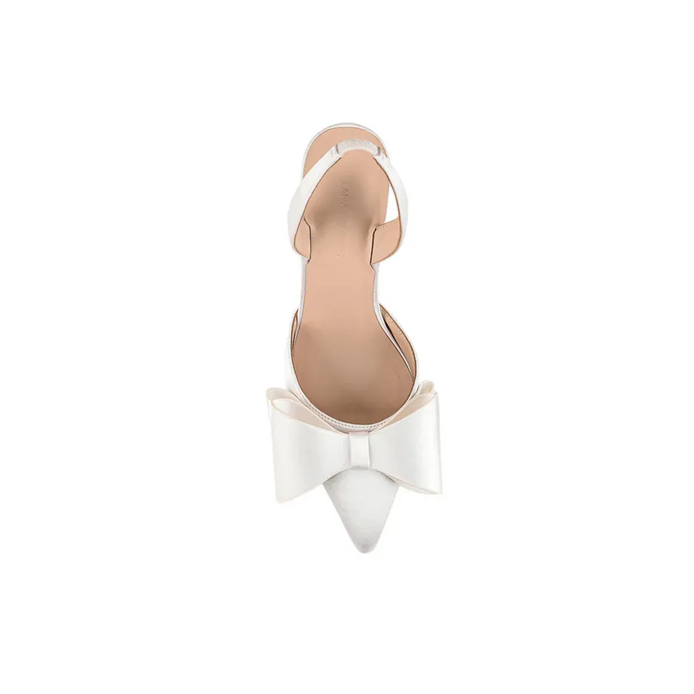 Lee Pump White Satin | Lana Wilkinson