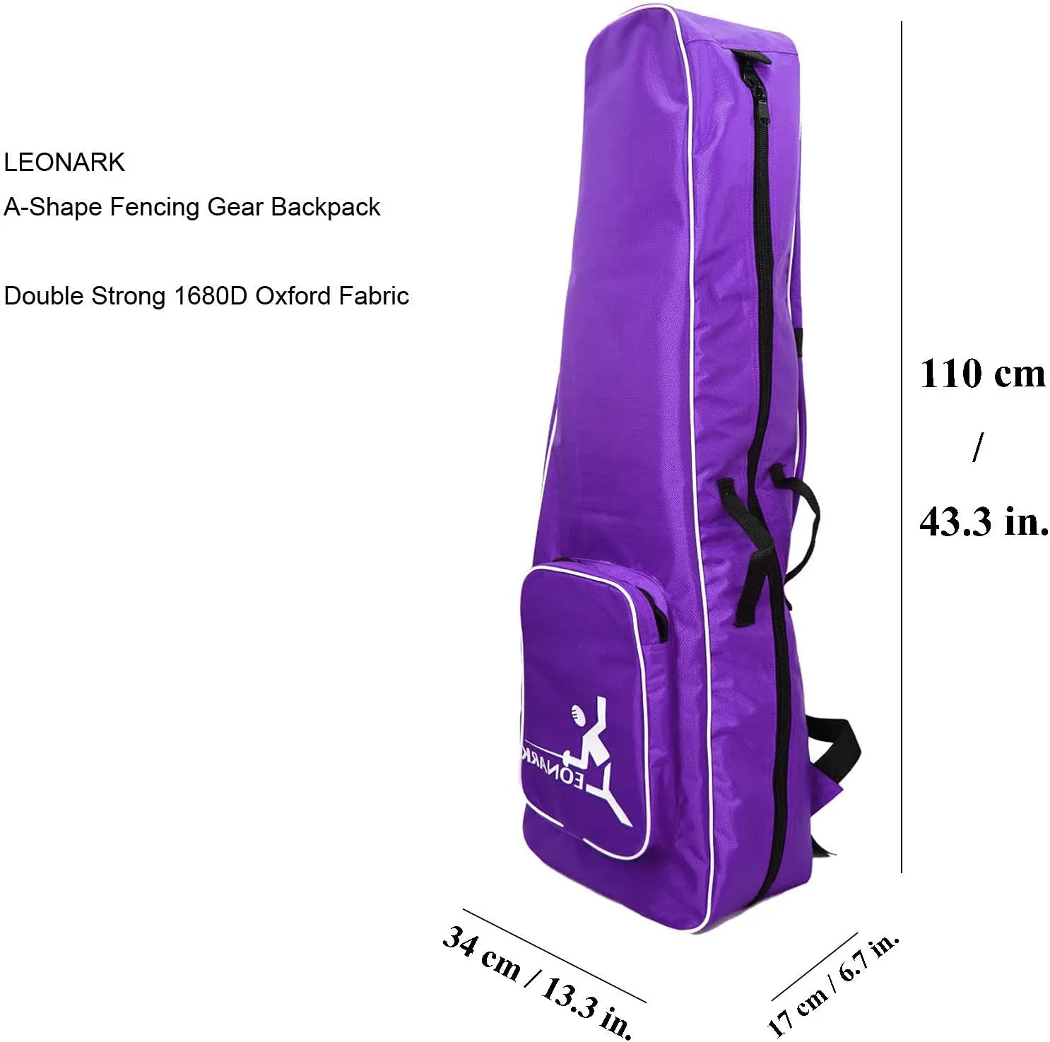 LEONARK Fencing Storage Bag for Epee Saber and Foil Equipment - Portable Hema Sword Bag Backpack for Fencing Sword Suit and Mask