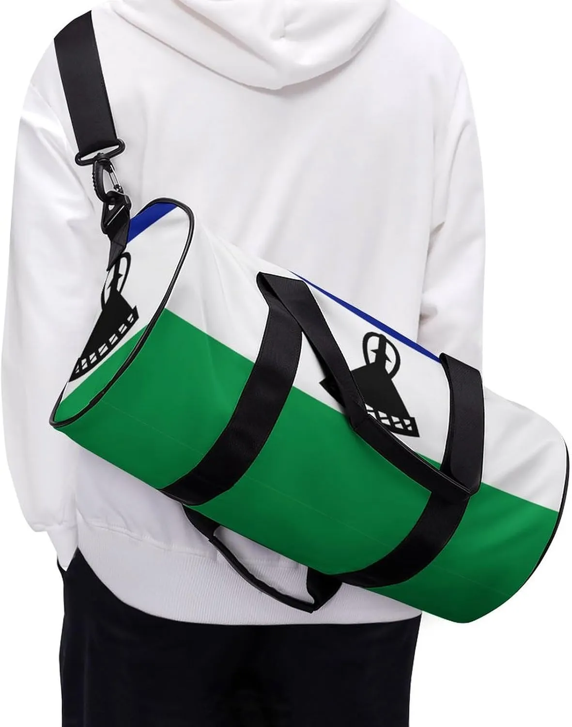 Lesotho Flag Gym Duffel with Wet Pocket for Boys Girls Sports Travel Overnight Weekender