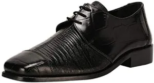 LIBERTYZENO Mens Croco Lizard Print Genuine Leather Adults Slip On & Lace Up Oxford Dress Shoes for Easter Gift