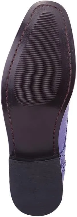 LIBERTYZENO Mens Plain & Animal Print Purple Genuine Leather Adults Slip On & Lace Up Oxford Dress Shoes/Prom Shoes for Prom Graduation