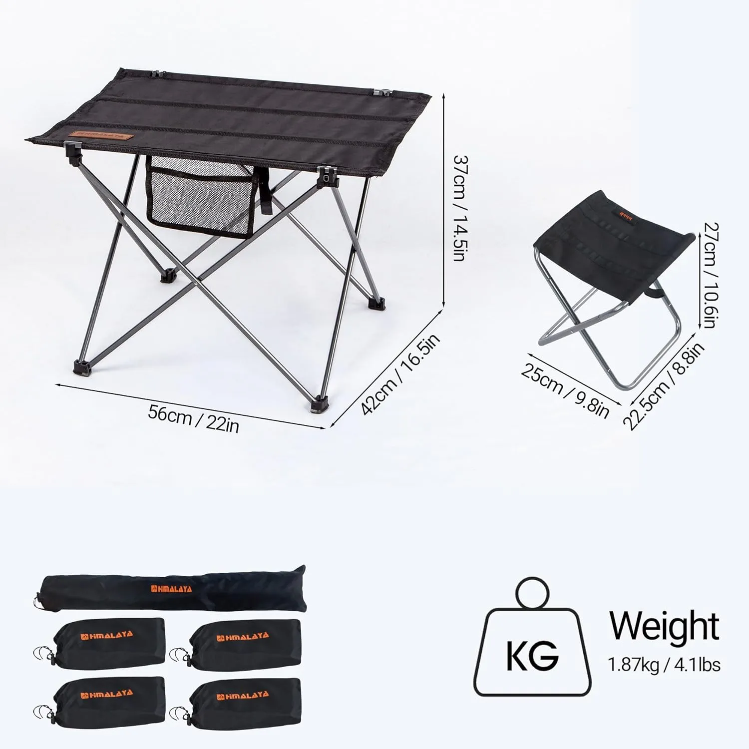Lightweight Camping Folding Table Set, Small Durable Aluminum Frame and Seat for 3 People, Oxford Cloth Tabletop Aluminum for Outdoor Garden BBQ Beach Picnic (Small Table with 5 Chairs)