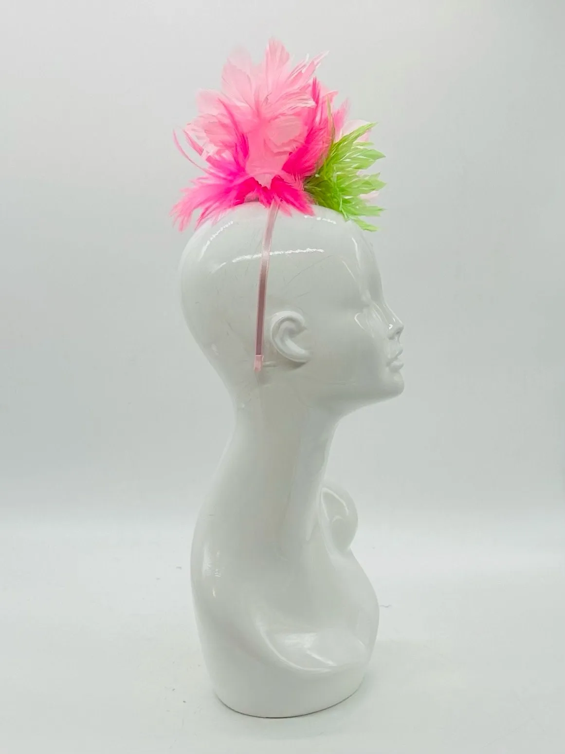 Lime Green, Hot Pink and Light Pink Derby Fascinator, Kentucky Derby Hat Alternative, Kentucky derby hat (GOLD LINE)
