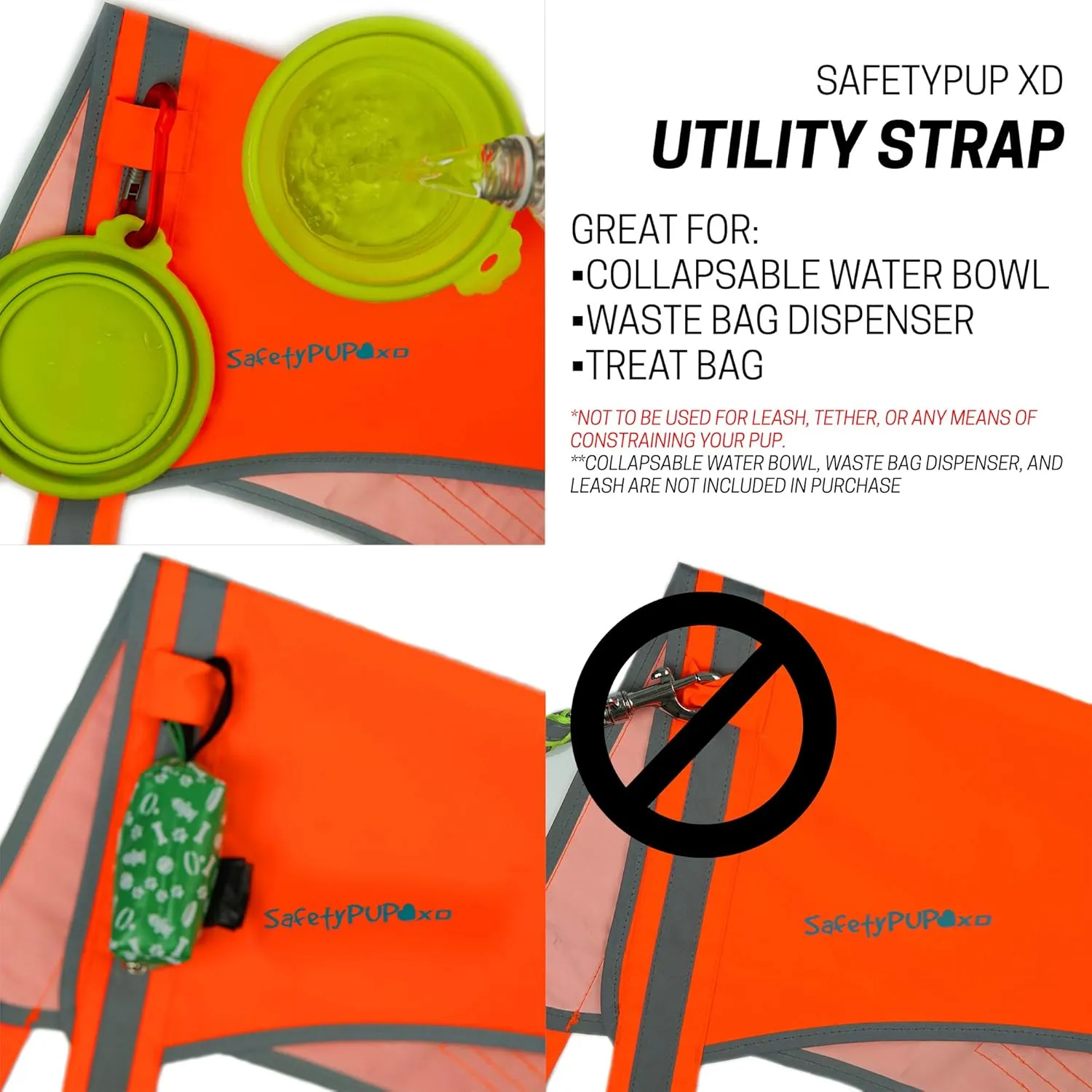 Lite Dog Vest. Coverage to Mid Back. Reflective Hi Visibility Blaze Orange Fluorescent Fabric Helps to Keep Them in Sight and Safe On and Off Leash. X-Small