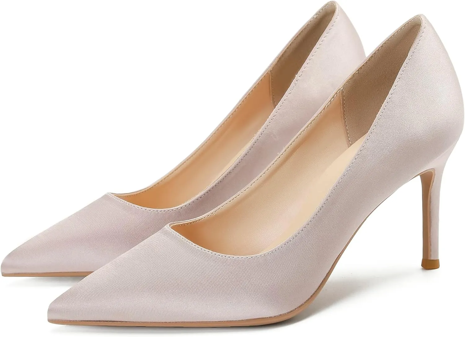 LizFoYa Women Classic Satin Wedding High Heels Pointy Toe Bridal Pumps 4 Inches Evening Stiletto Heel Shoes