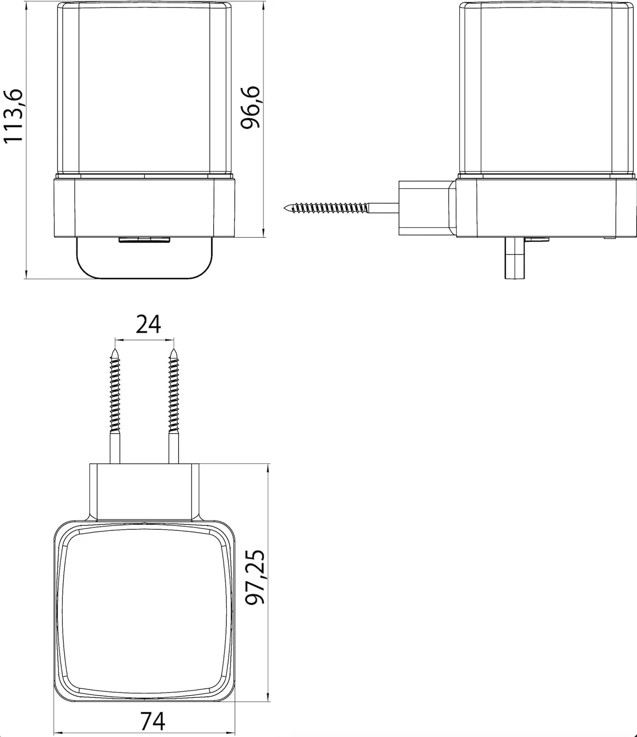 Loft Single-Handed Soap Dispenser Frosted Glass Part Plastic Pump, Die-cast zinc, Chrome, Einhandseifenspender