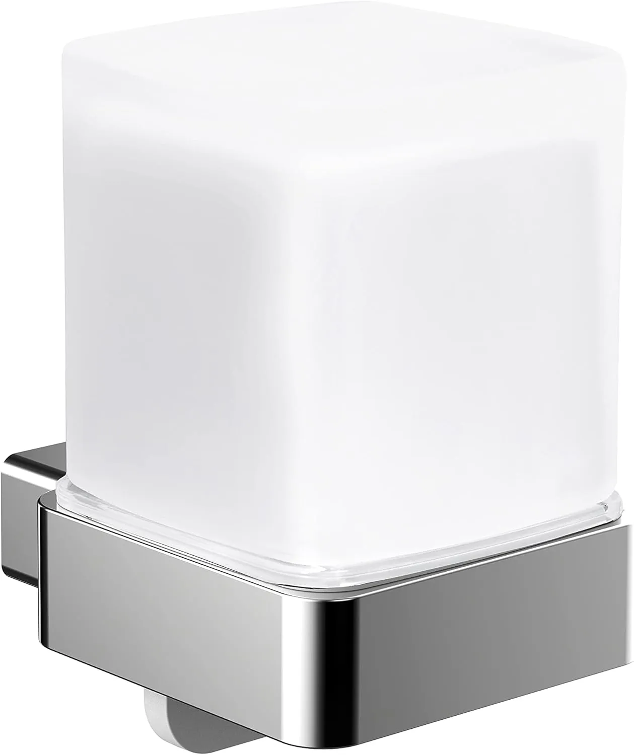 Loft Single-Handed Soap Dispenser Frosted Glass Part Plastic Pump, Die-cast zinc, Chrome, Einhandseifenspender