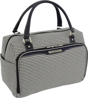 London Fog Oxford III Cabin Bag, Black-White, Carry-On 17-Inch