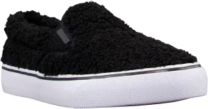 Lugz Women's Clipper Fleece Fashion Sneaker, Black/White, 8 M US
