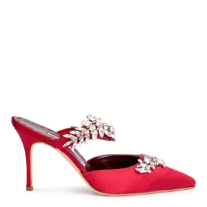 Lurum 90 berry satin pumps