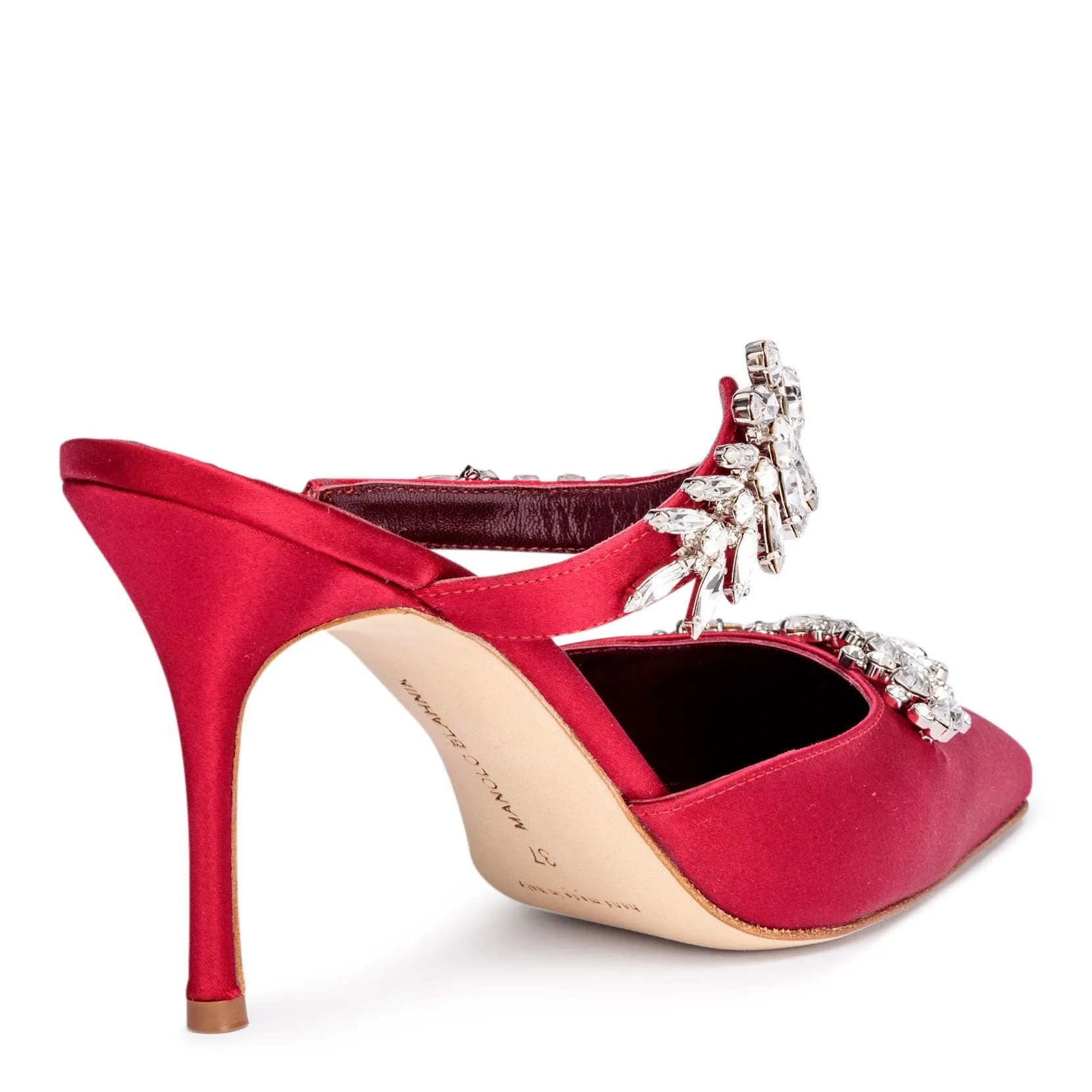 Lurum 90 berry satin pumps