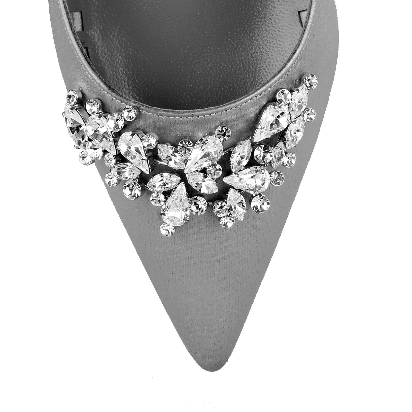 Lurum 90 silver grey satin pumps