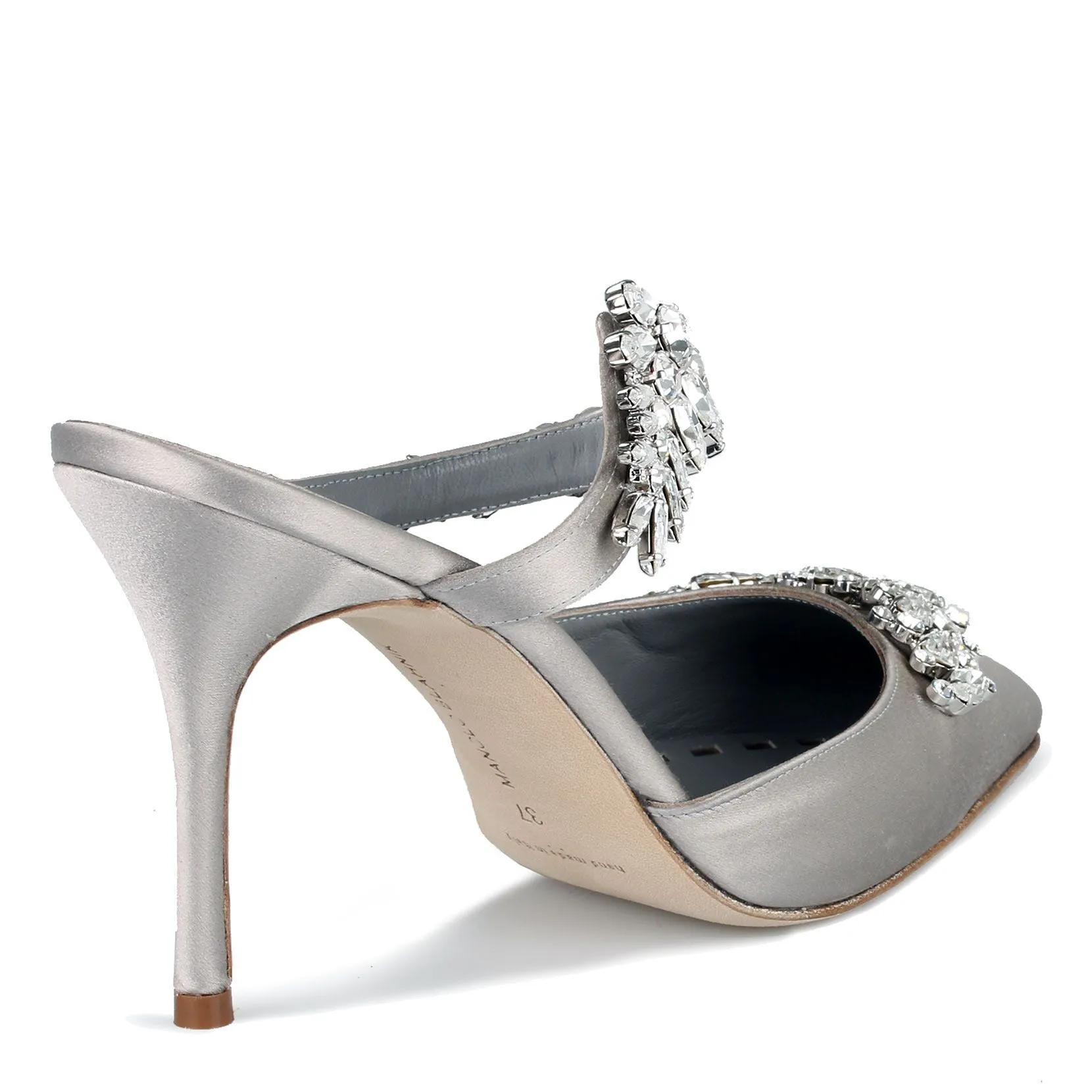 Lurum 90 silver grey satin pumps