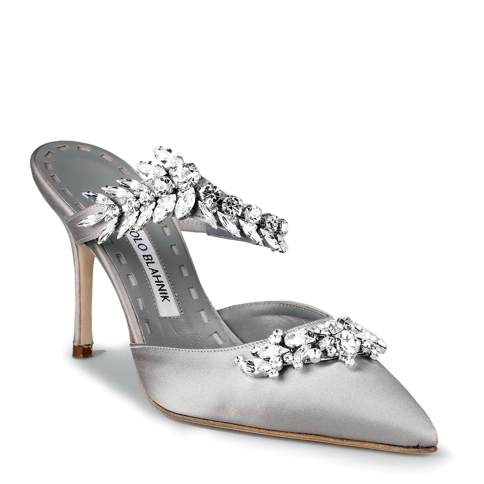 Lurum 90 silver grey satin pumps