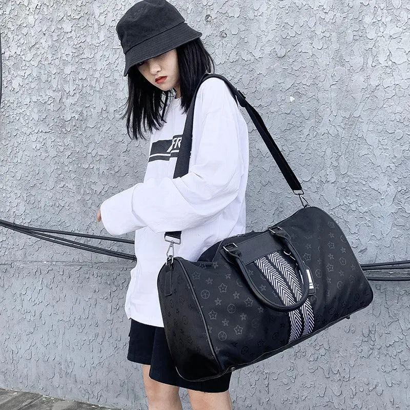 LV Executive Black Large Capacity Travel Bag With Classic Black And White Designs