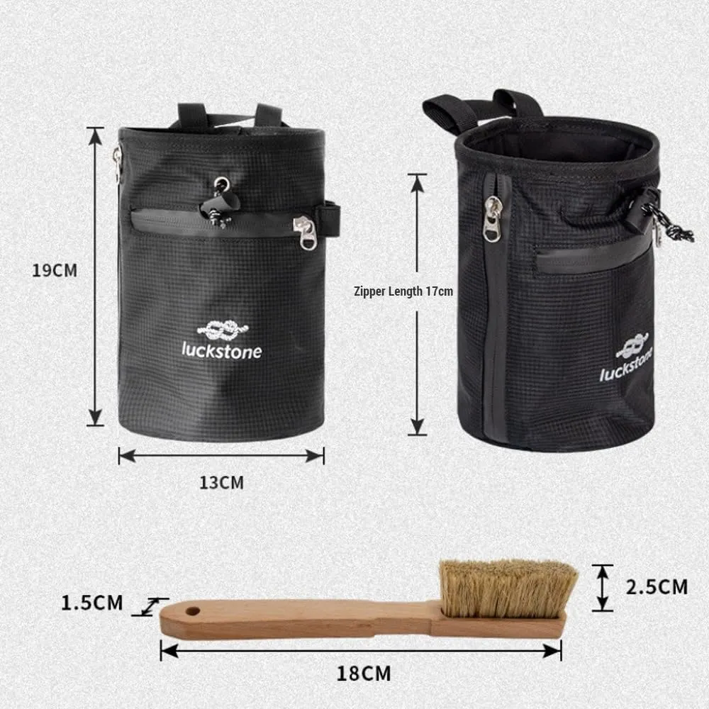 Magnesium Powder Storage Bag Climbing Chalk Bag with Brush for uldering Weightlifting