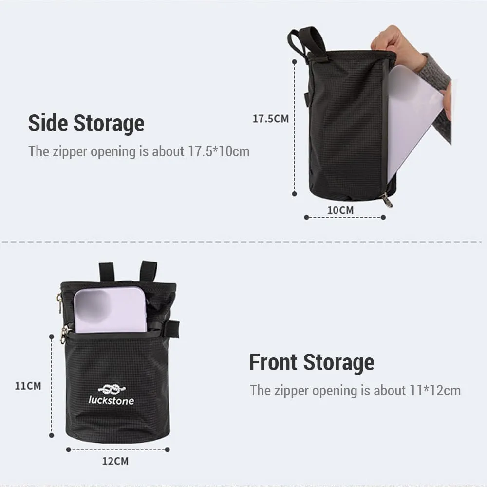 Magnesium Powder Storage Bag Climbing Chalk Bag with Brush for uldering Weightlifting